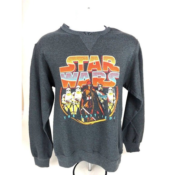 STAR WARS Fleece Sweatshirt Retro Small Mens Last Jedi - NEW $40 - Picture 3 of 8